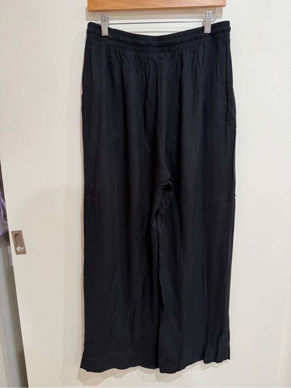 Halogen Black Wide-Leg Drawstring Wide leg pants - Picture 2 of 4